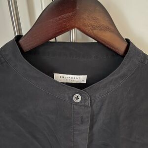 Equipment Charcoal Button-Up 100% Silk Blouse